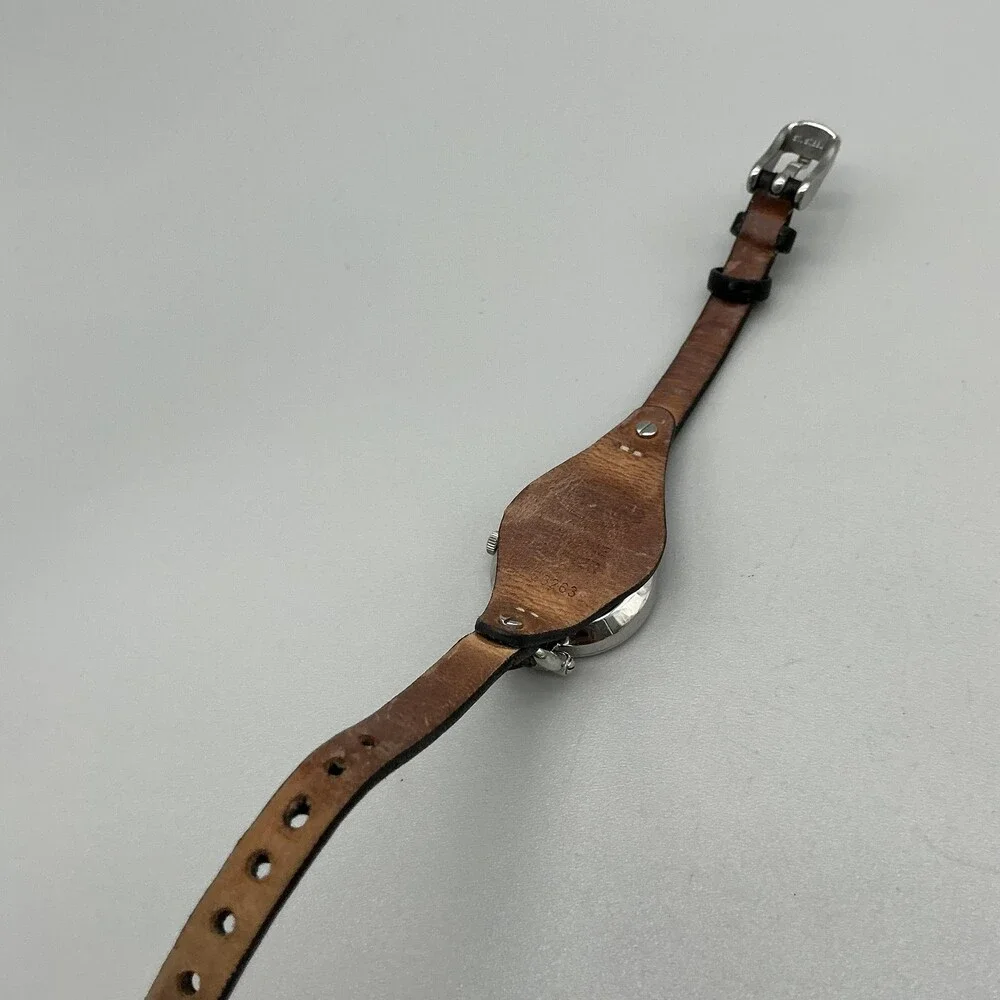 Fossil ES3263 Womens Watch 26mm Silver Dial Black Leather Dress 50M New Battery